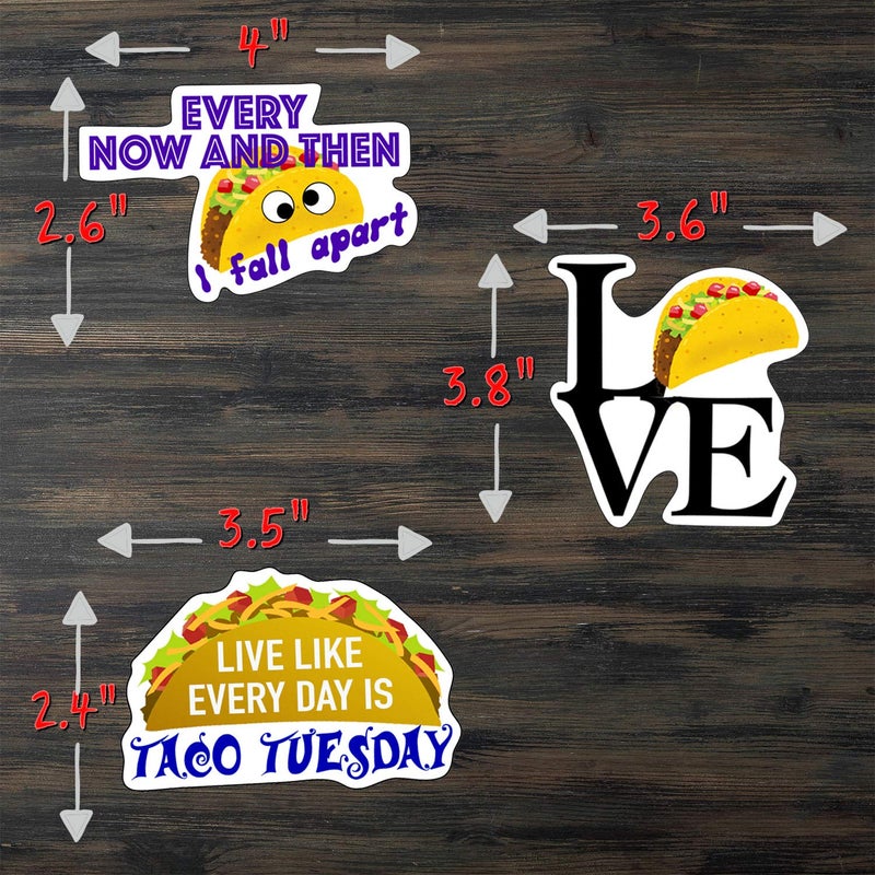 Leann Michael Taco Stickers - Perfect Taco Gifts for Lovers - Great On Bottles, Laptops, Cars, Kids - Large, Waterproof Vinyl - Image 3